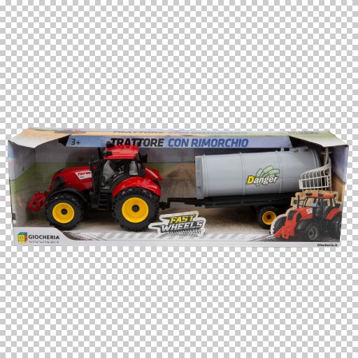 trattore rosso con cisterna